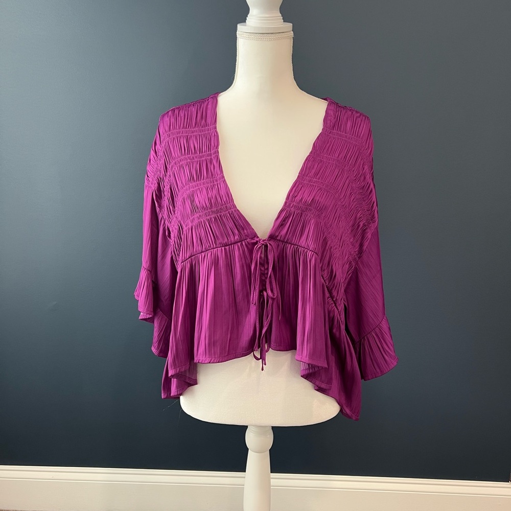 Anthropologie Magenta Blouse